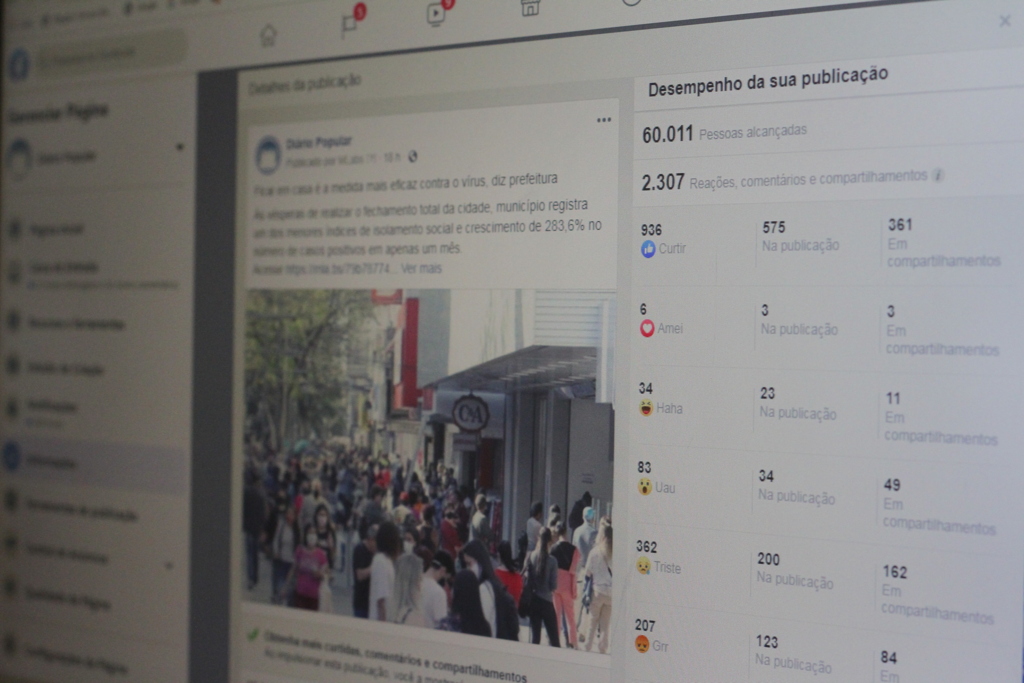 DP no Facebook ultrapassa 2,4 milhões de interações