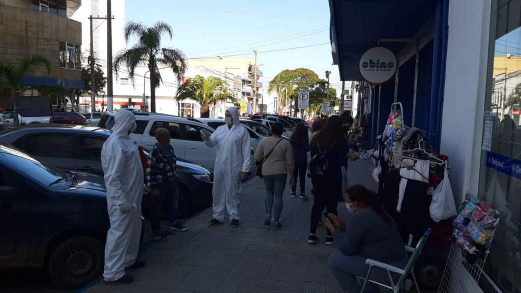 Bagé retoma barreiras sanitárias e desinfecção na área central