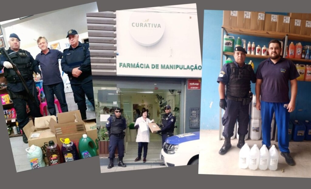 Empresários locais doam itens de limpeza à Guarda Municipal