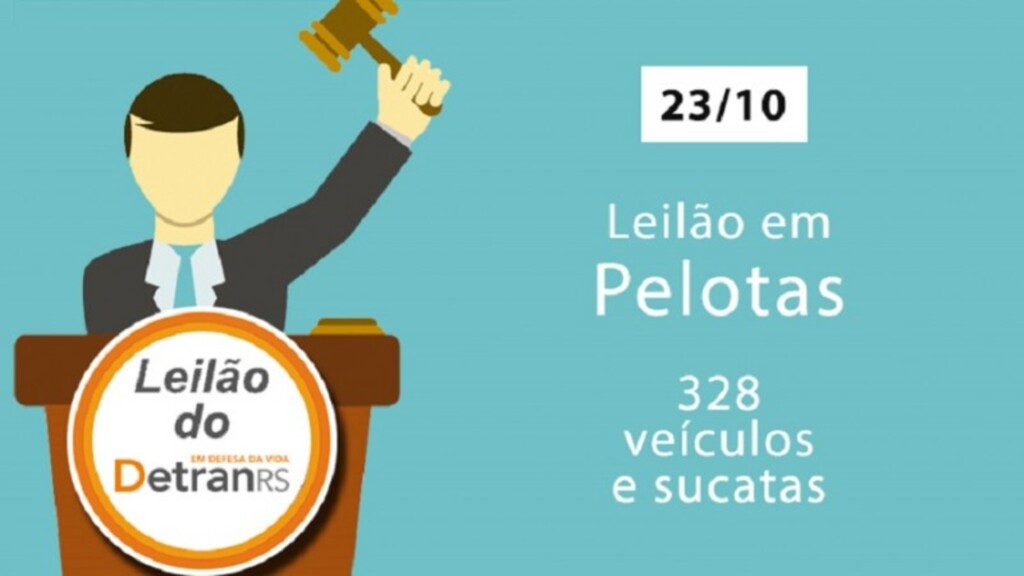 Leilão do DetranRS oferta 328 veículos e sucatas em Pelotas