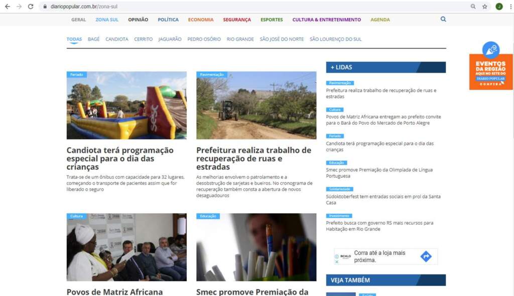 Zona Sul passa a contar com edição on-line