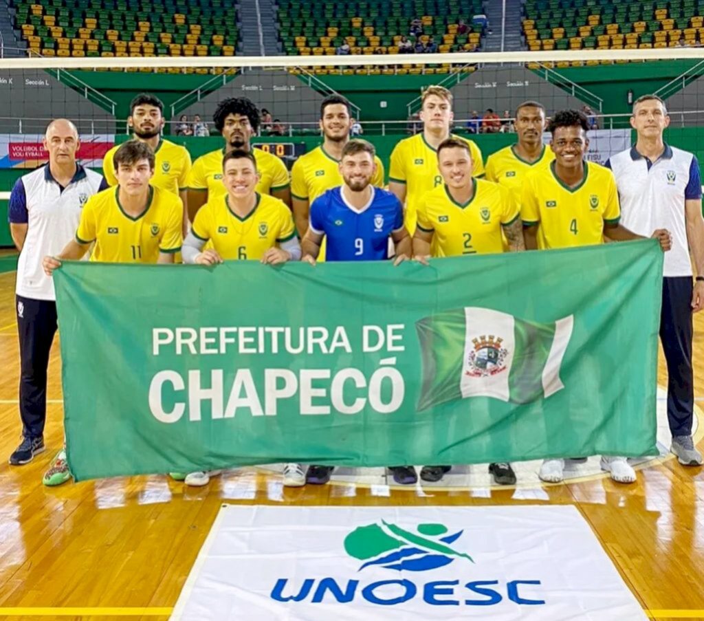 Vôlei masculino da Unoesc é campeão dos Jogos Pan-Americanos Universitários no México