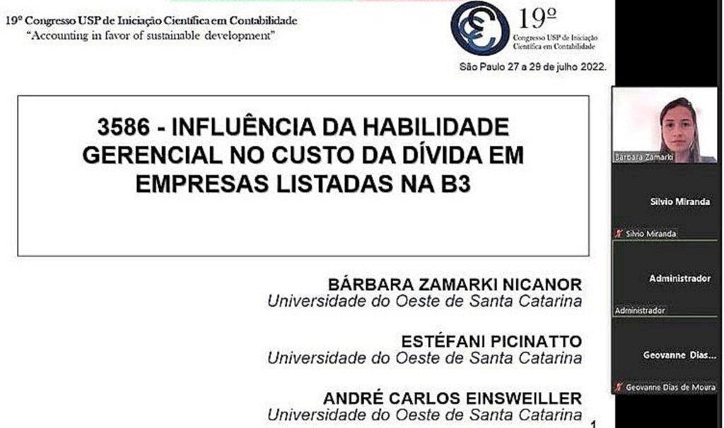 Acadêmicas de Ciências Contábeis apresentam artigo em Congresso de Contabilidade da USP