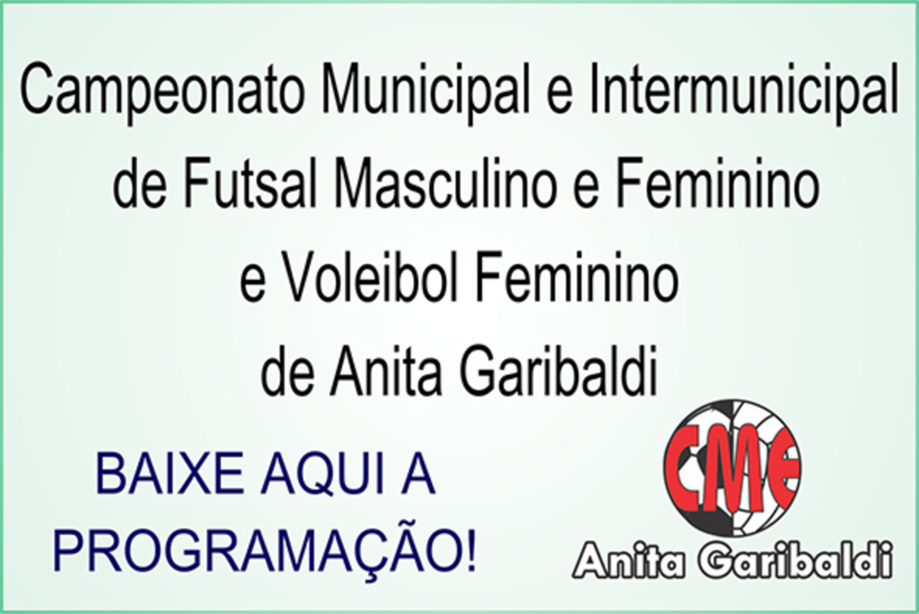 Campeonato Municipal e Intermunicipal de Futsal Masculino e Feminino e Voleibol Feminino