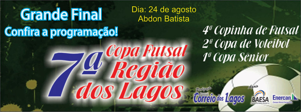 Programação das finais - Copa Região dos Lagos