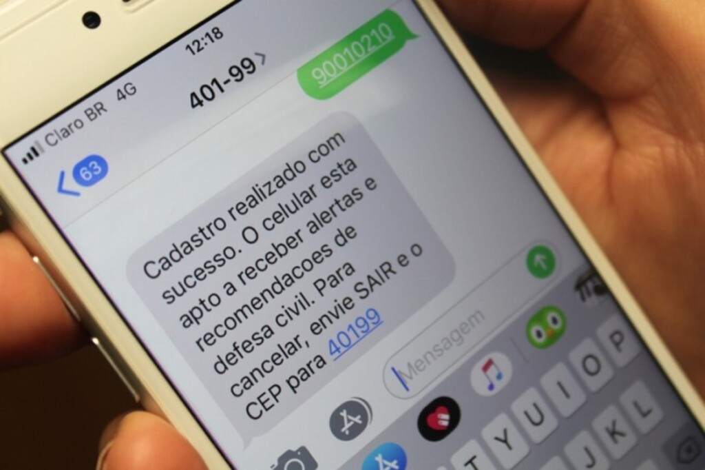 Defesa Civil cria serviço de SMS para envio de alertas meteorológicos