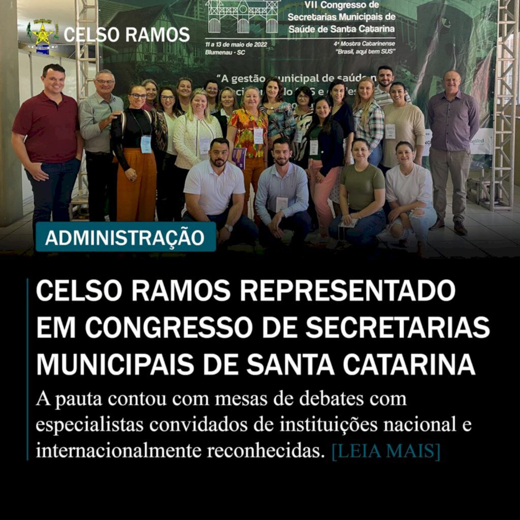 Secretário de Saúde de Celso Ramos participa de congresso