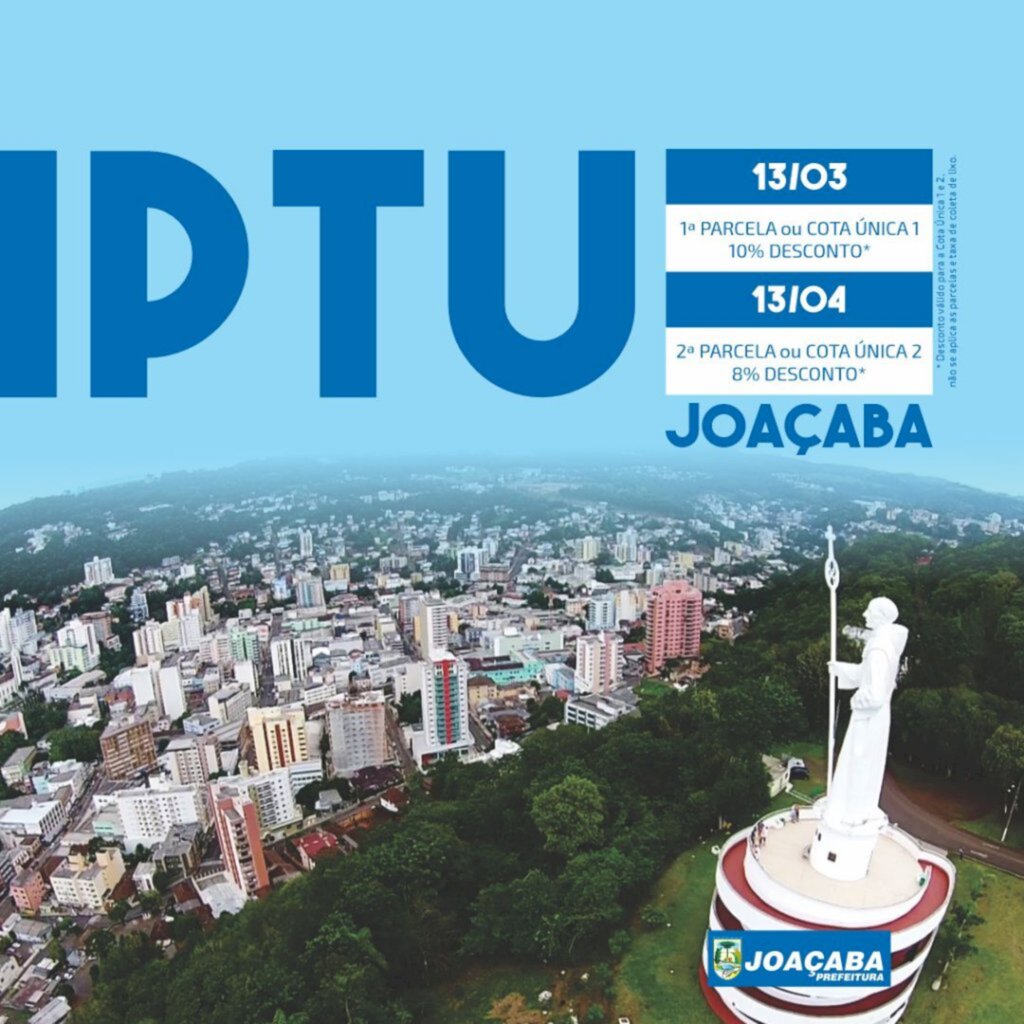 IPTU 2021 já está disponível no site da prefeitura de Joaçaba