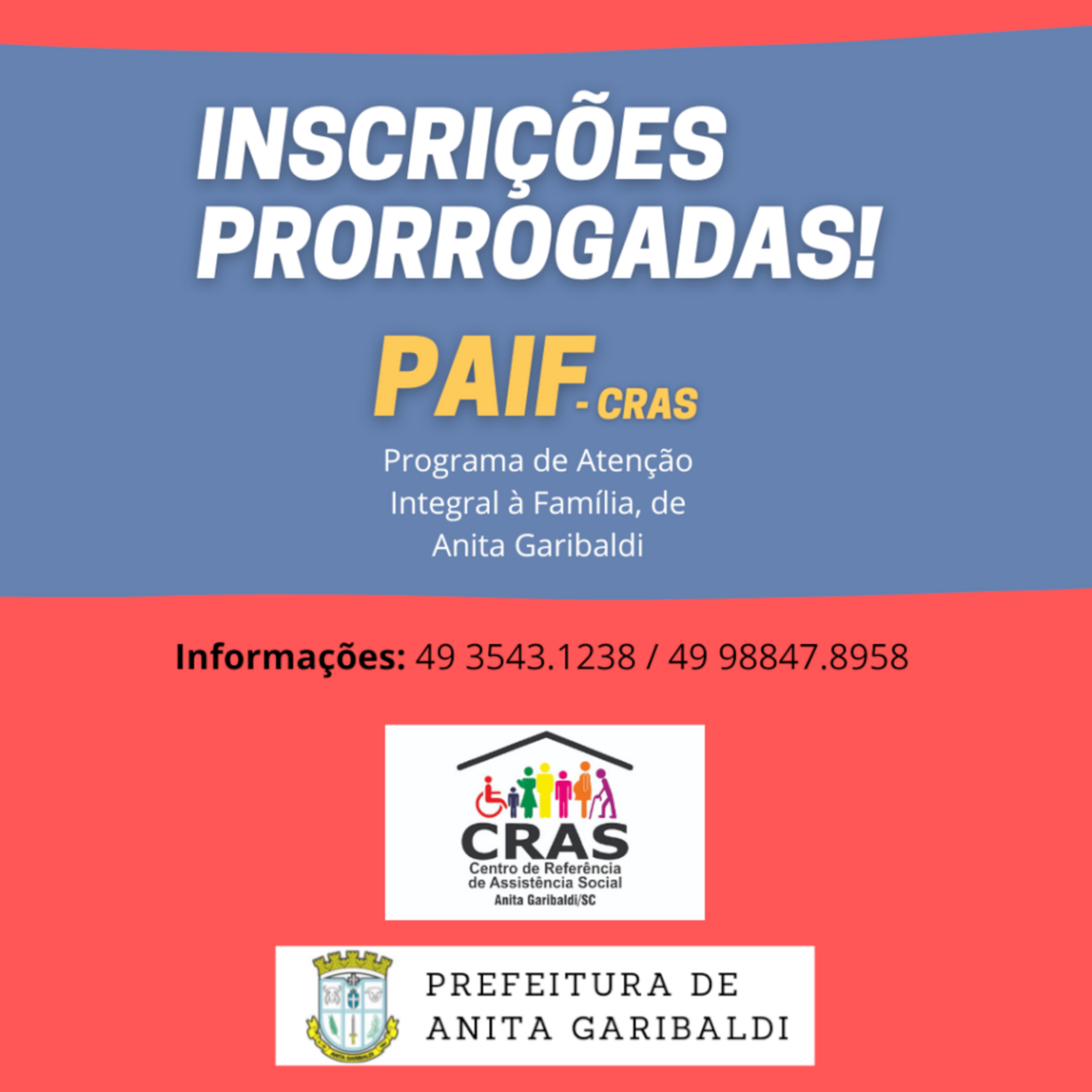 Inscrições prorrogadas para participar do Grupo de Idosos do PAIF em Anita