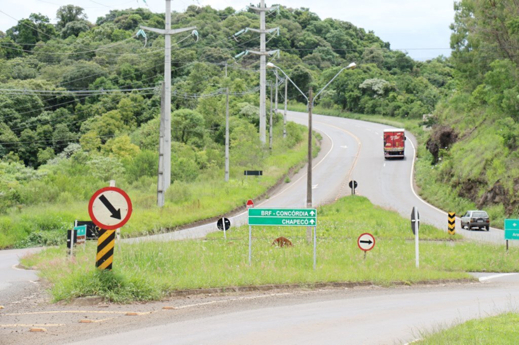 Instaladas placas de sinalização visando orientar o transporte pesado