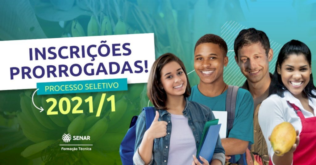 MB Comunicação Empresarial/Organizacional - Em SC, são 210 vagas para Técnico em Agronegócio e 30 para Fruticultura. Inscrições foram prorrogadas até esta segunda-feira (1º/02).