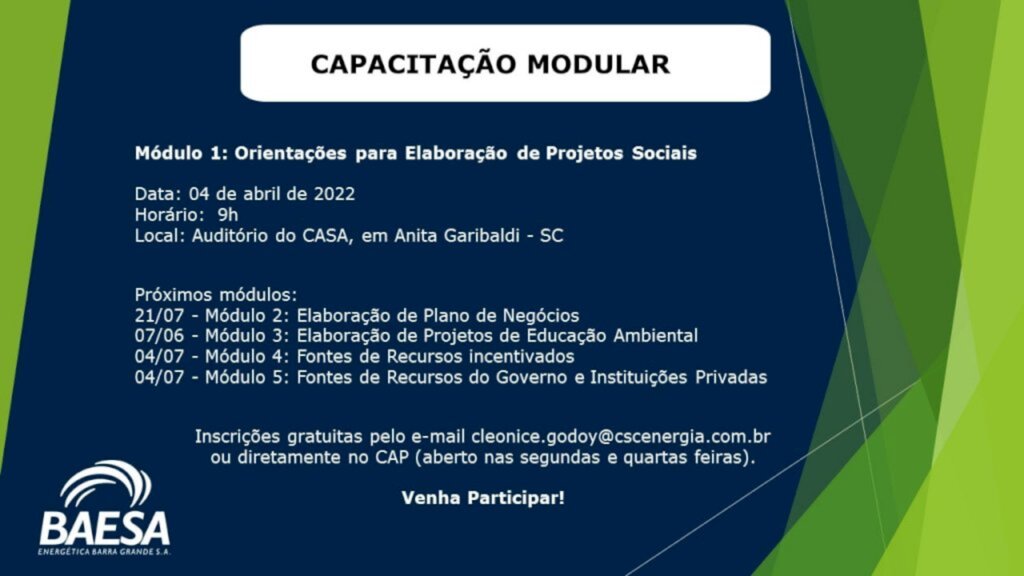 BAESA promove  capacitação modular