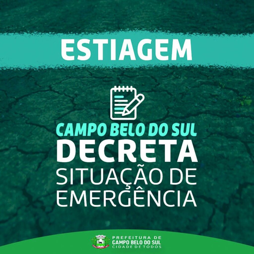 Município decreta situação de emergência em virtude da estiagem em Campo Belo do Sul