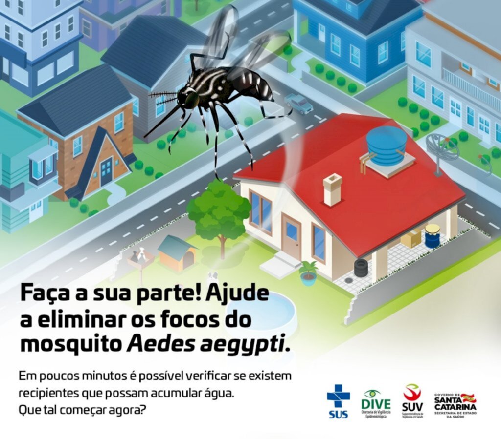 Assessoria de Imprensa / Prefeitura de Joaçaba - Diante disso, a Secretaria Municipal de Saúde de Joaçaba, através do setor do Programa de Controle da Dengue, pede à toda a população, independente do bairro, para que redobre a atenção e não deixe água parada em seus quintais.