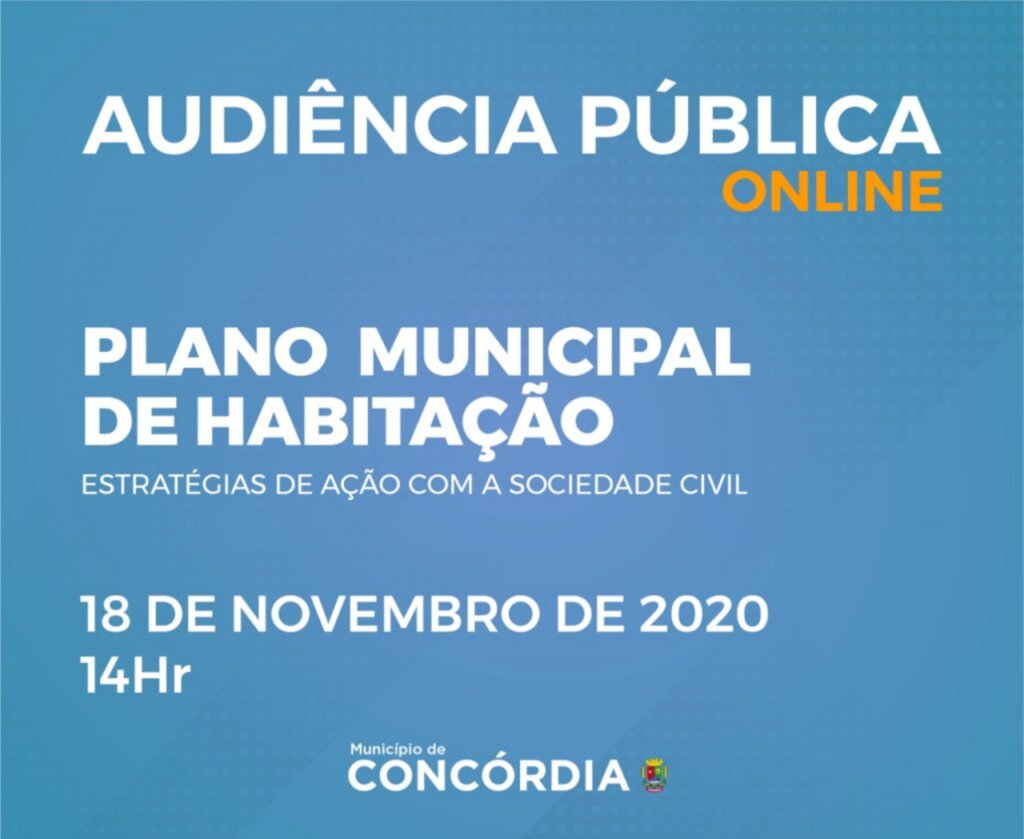 Audiência Pública sobre Plano Municipal de Habitação acontece nesta quarta-feira, 18