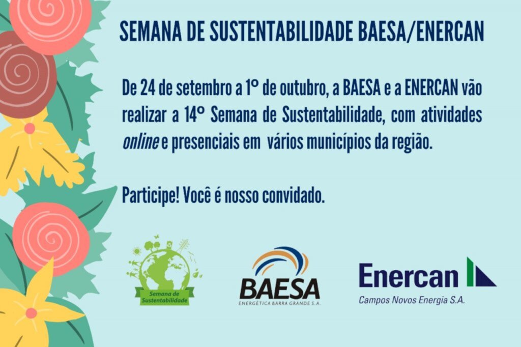 BAESA e ENERCAN vão realizar a Semana de Sustentabilidade