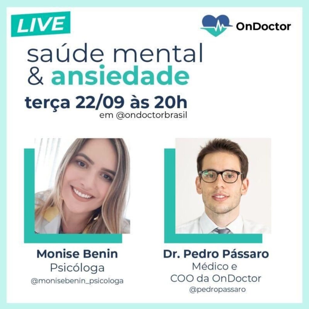 Em prol do 'Setembro Amarelo', OnDoctor promove live sobre saúde mental e ansiedade