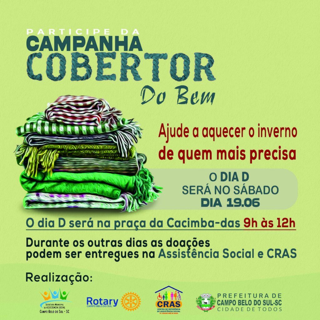 Assistência Social de Campo Belo do Sul  promove  campanha do cobertor