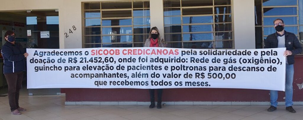 Sicoob Credicanoas doa mais de 21 mil reais para o Hospital Frei Rogério