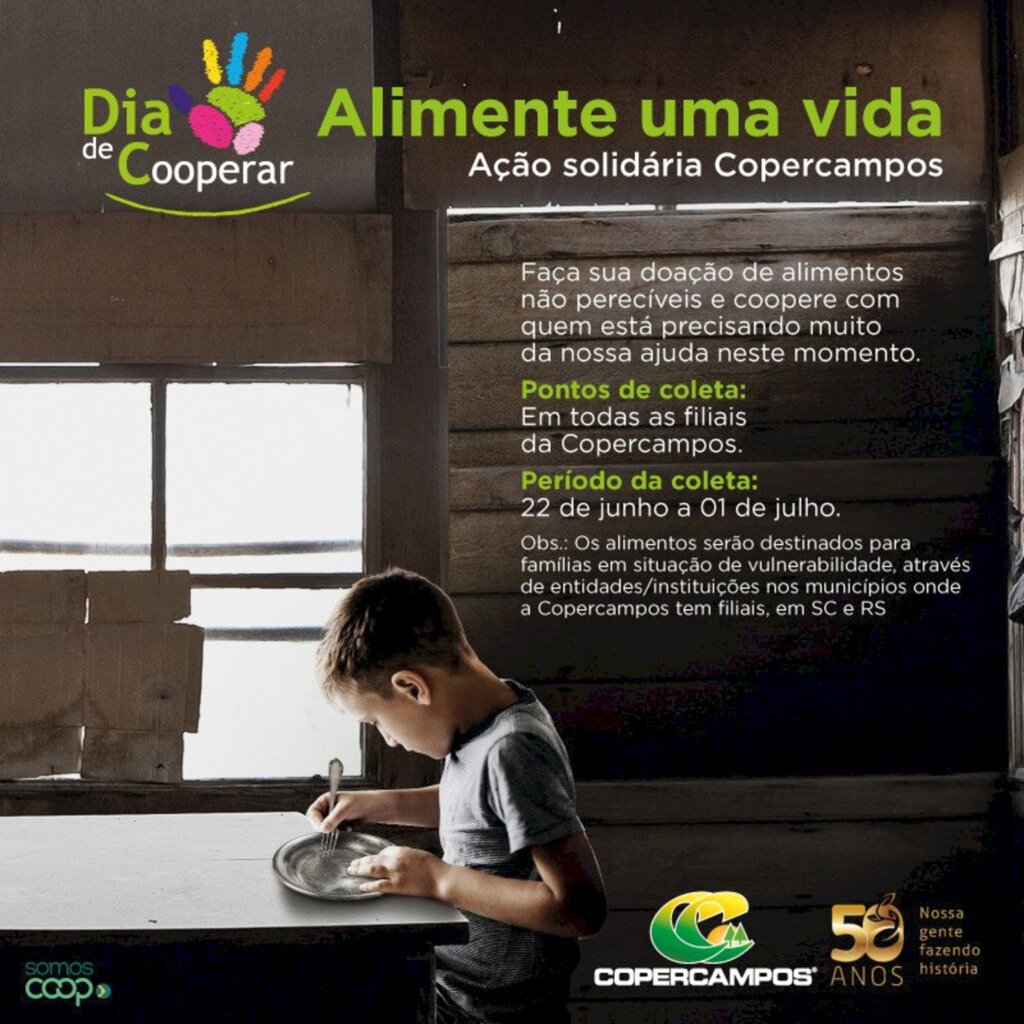 Copercampos promove campanha de arrecadação de alimentos