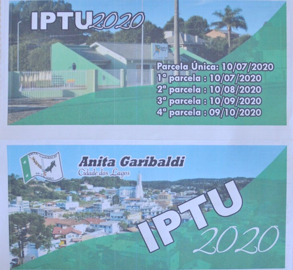 Em Anita, primeira parcela do IPTU 2020 vence em 10 de julho