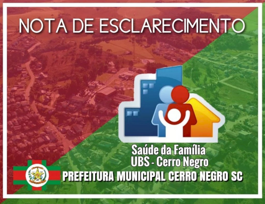 Nota de Esclarecimento da Secretaria de Saúde de Cerro Negro
