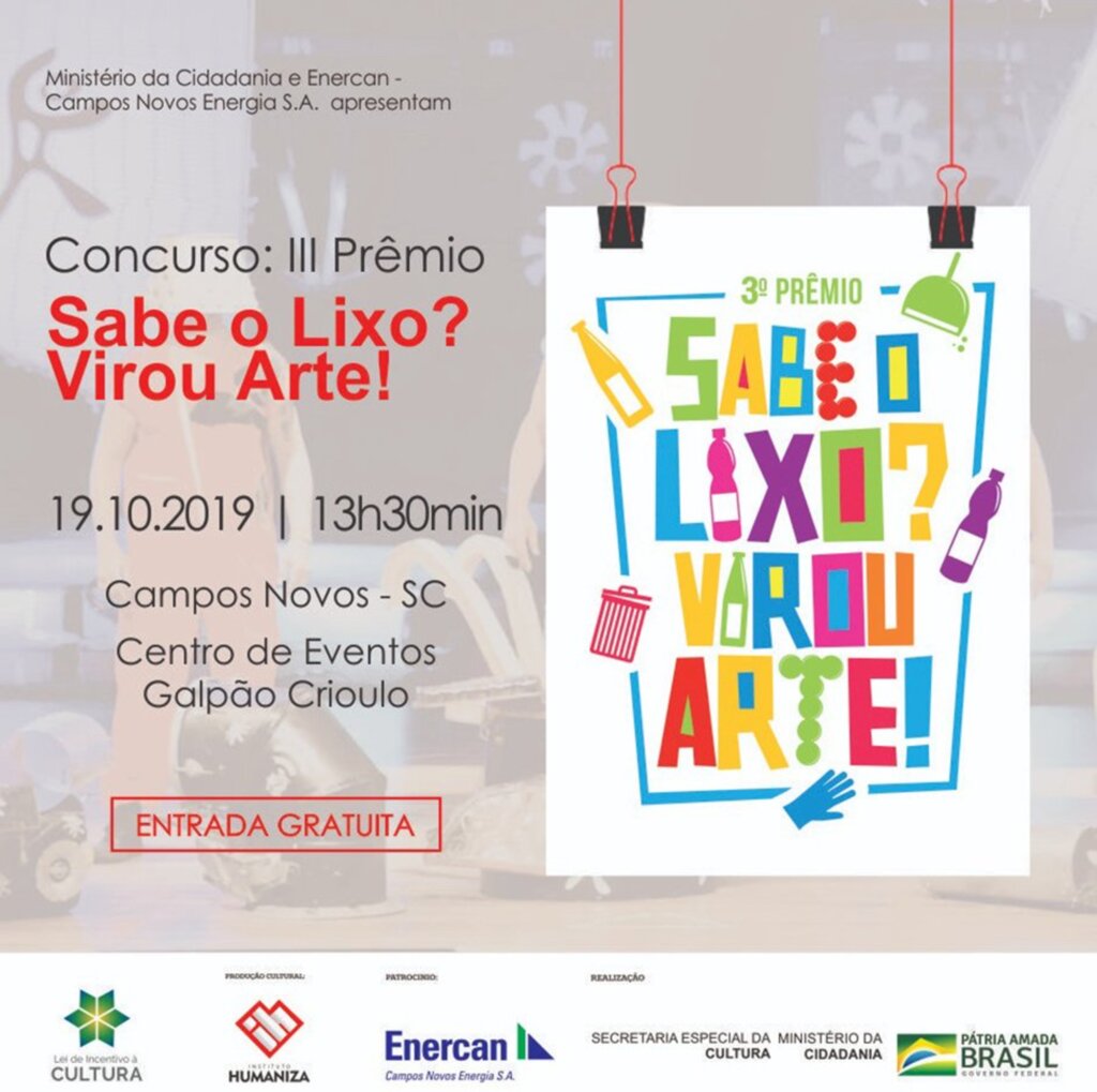 Prêmio 'Sabe o Lixo? Virou Arte!' vai escolher os melhores  trabalhos em teatro e música