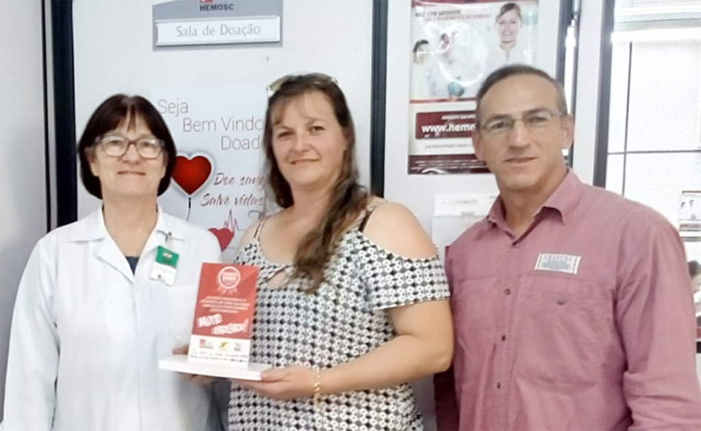 Casa da Cidadania de Celso é homenageada pelo Hemosc em Joaçaba