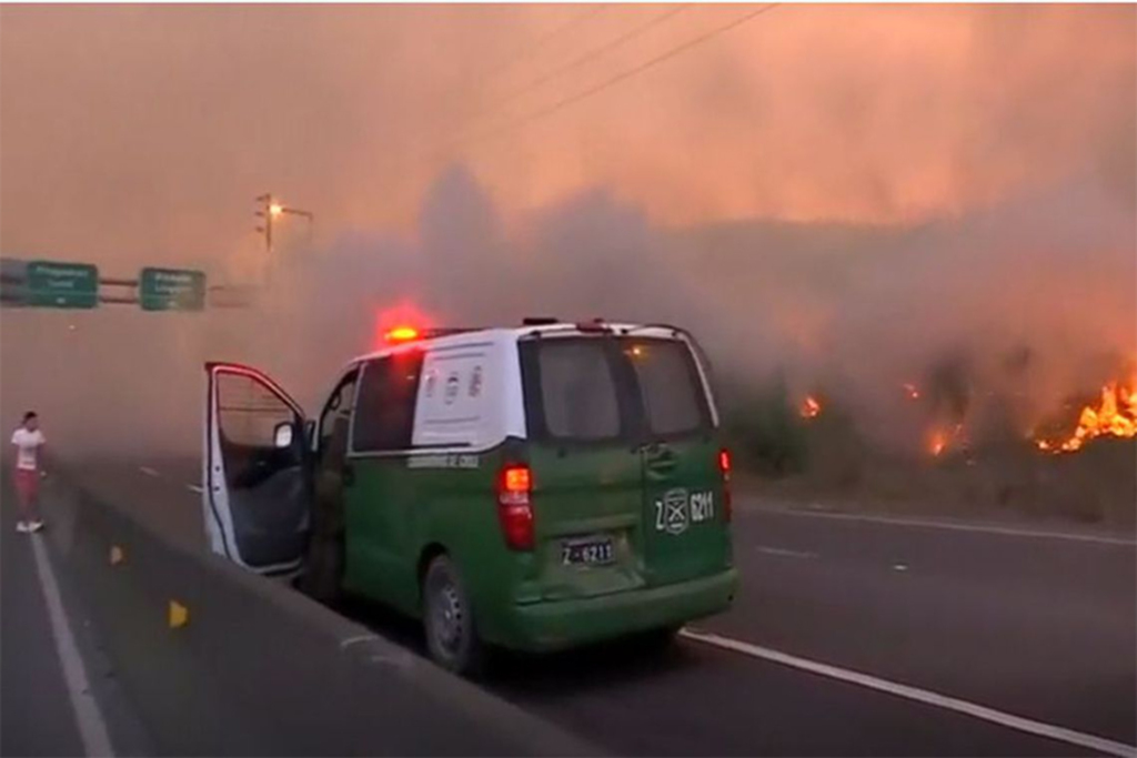 Incêndio atinge um dos principais pontos turísticos de Santiago no Chile