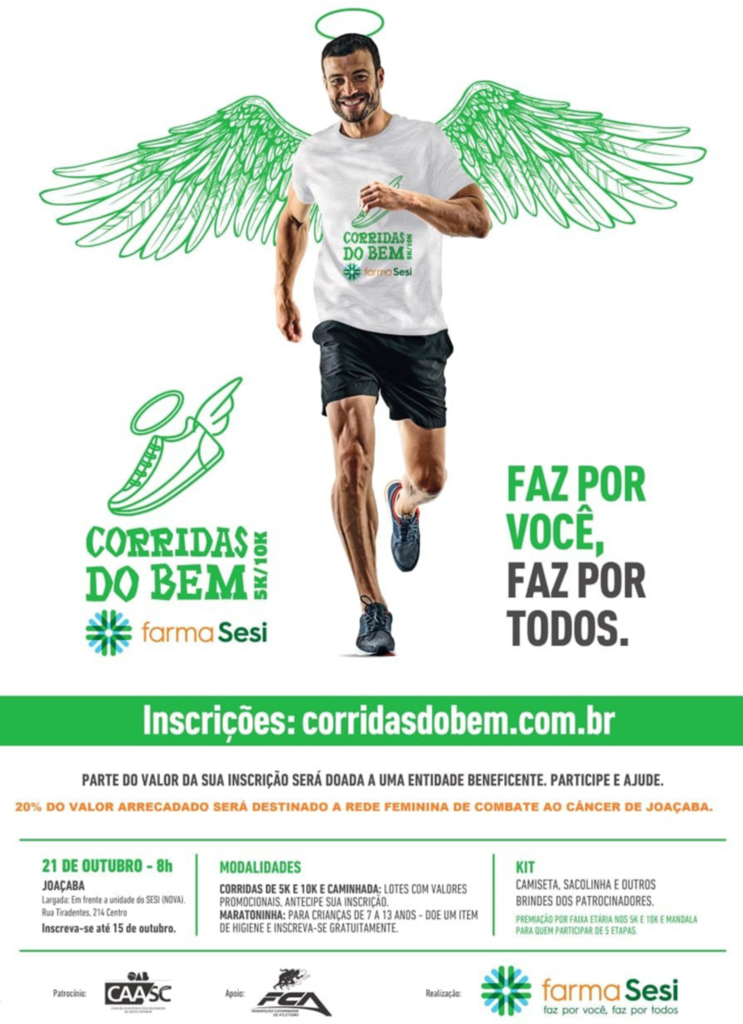 Joaçaba recebe etapa do Corridas do Bem FarmaSESI no dia 21 de outubro