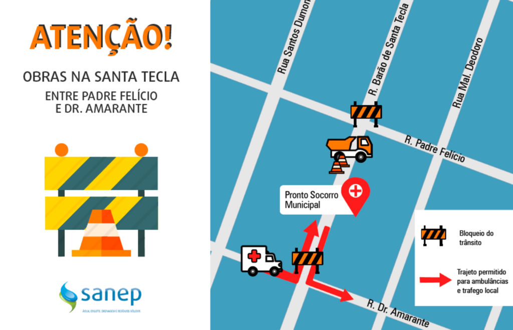 Sanep monta operação para iniciar obra na segunda-feira em frente ao PSP
