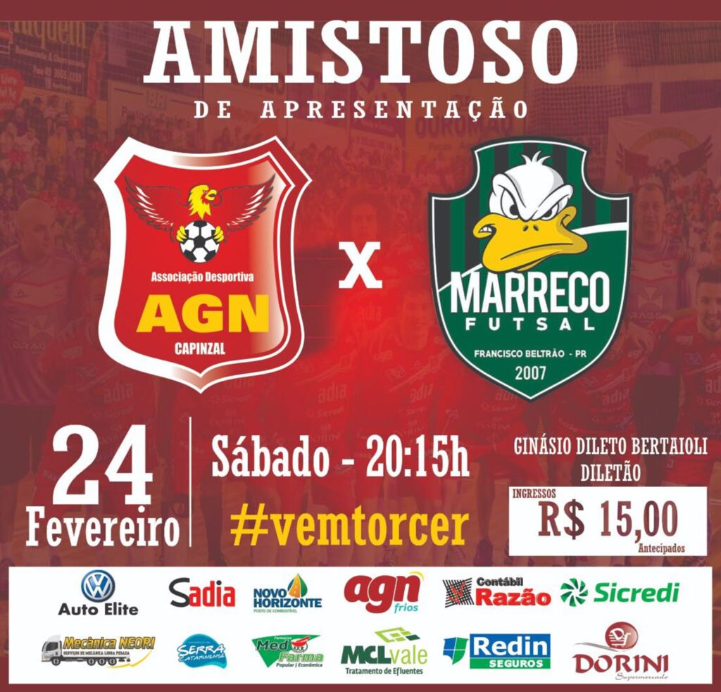  - Amistoso entre AD AGN Capinzal e Marreco Futsal