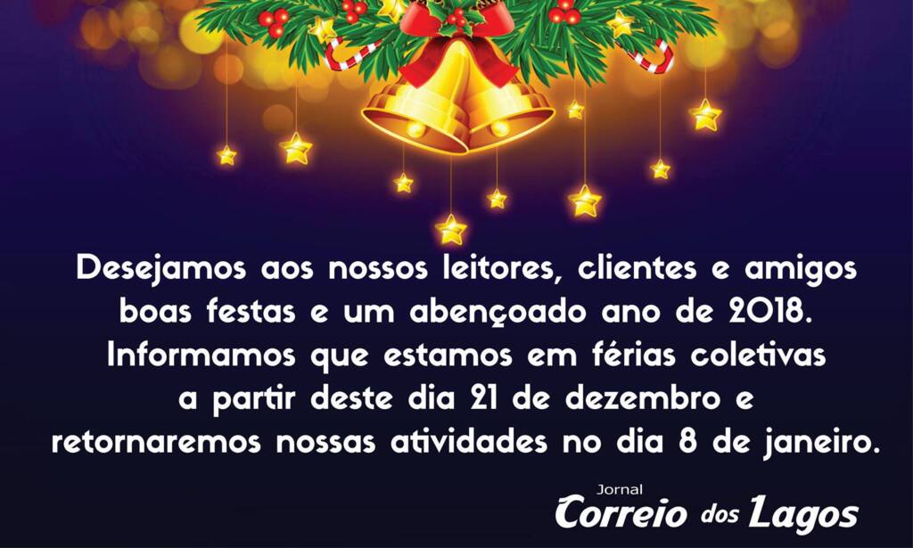 Informamos que estamos de férias coletiva