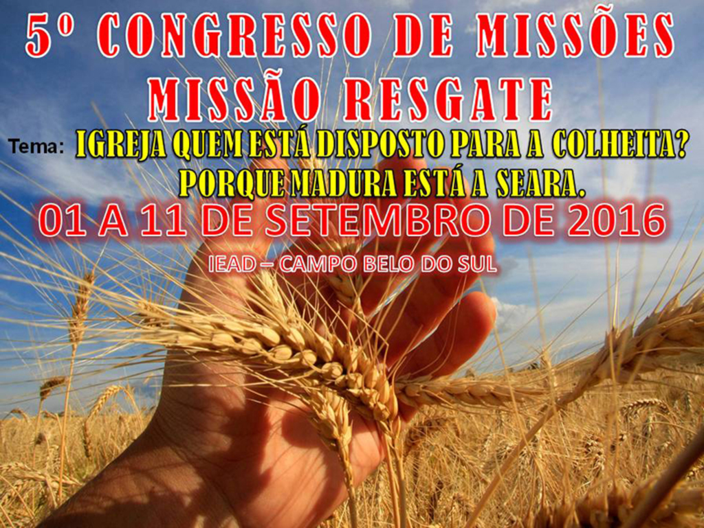 Setembro será o mês de missões na Igreja Evangélica de Campo Belo do Sul
