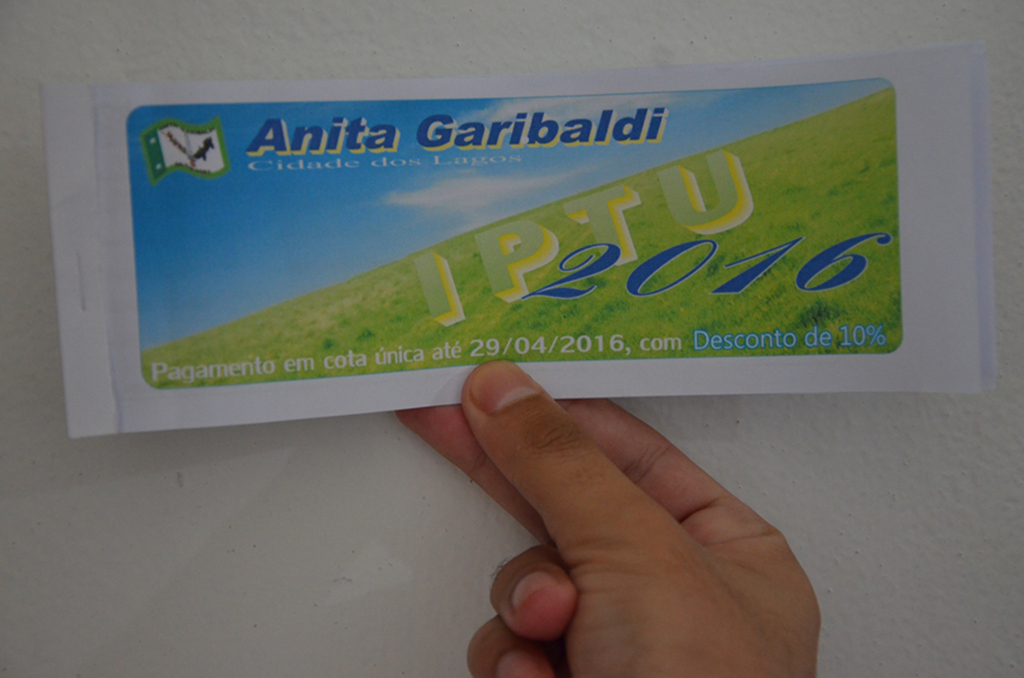 Sexta-feira, 29/04, é o primeiro prazo de vencimento do IPTU dos anitenses