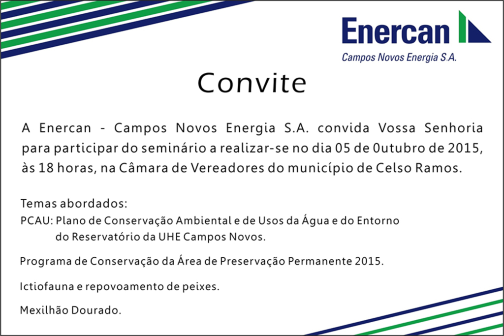 Enercan realizará reunião em Celso Ramos para apresentar Programas Ambientais