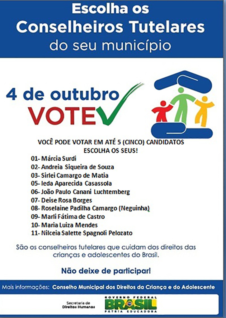 Conselheiros tutelares de Celso Ramos serão escolhidos no dia 4 de outubro