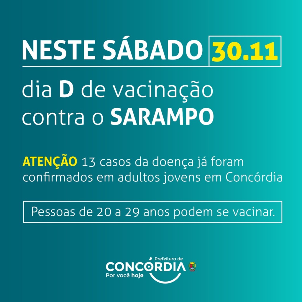 Dia da D de vacinação contra o sarampo acontece neste sábado