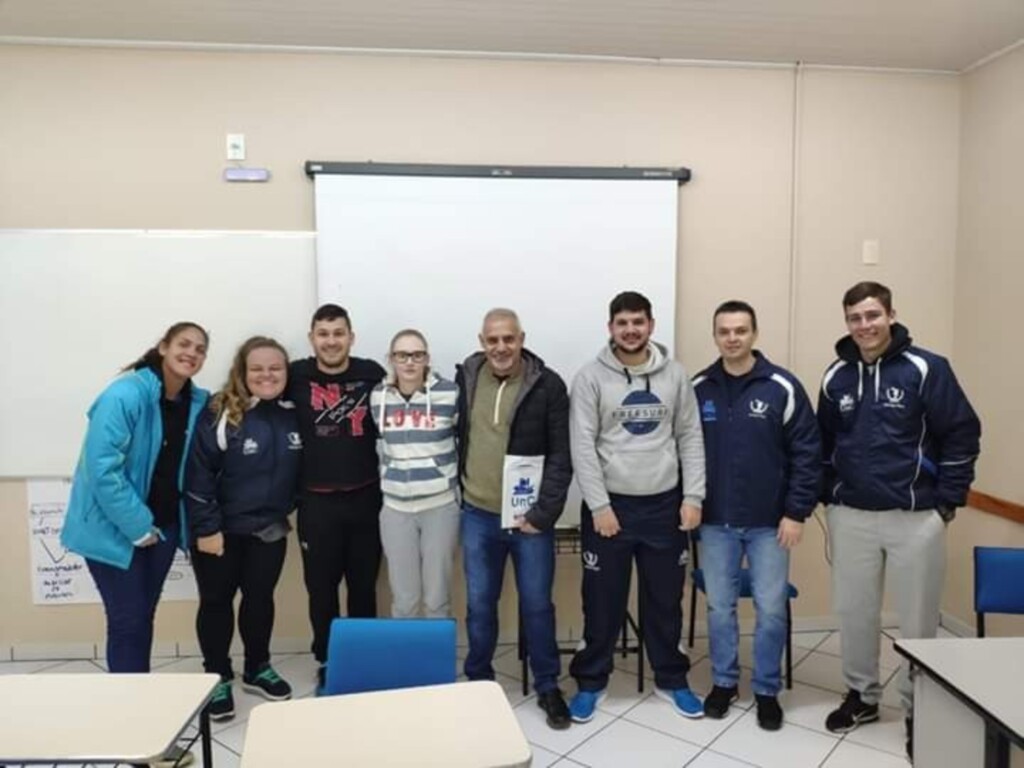  - Convite feito ao gestor esportivo, Serginho Schiochet, partiu da coordenação do curso superior da UnC Concórdia e levou em consideração a trajetória de sucesso do piratubense no esporte.