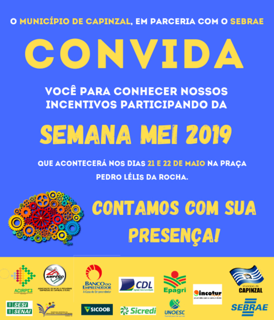 Prefeitura de Capinzal divulga Programação da Semana MEI 2019