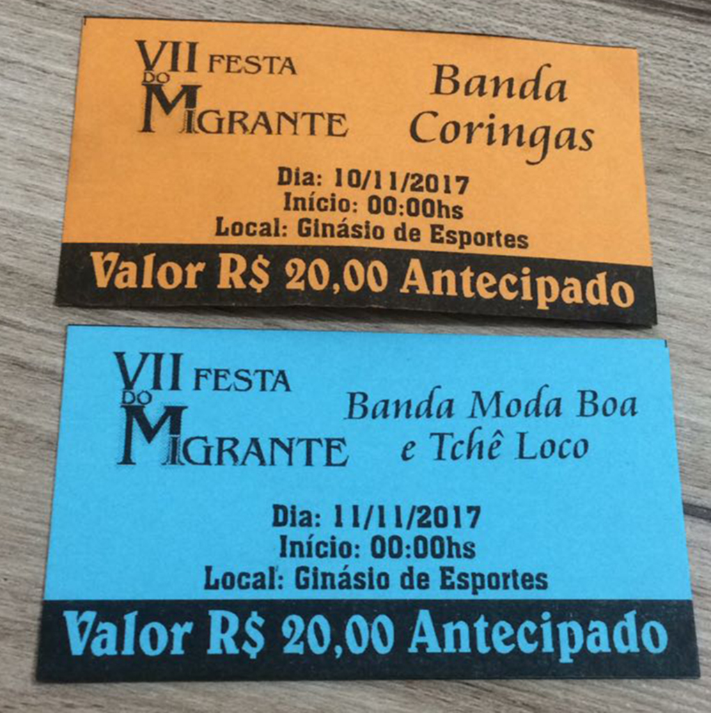 Ingressos antecipados para os bailes da VII Festa do Migrante estão sendo vendidos