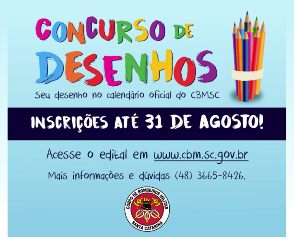 Concurso de Desenhos do CBMSC segue com inscrições abertas
