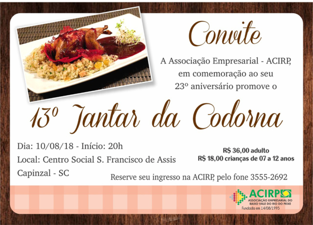 13º Jantar da Codorna