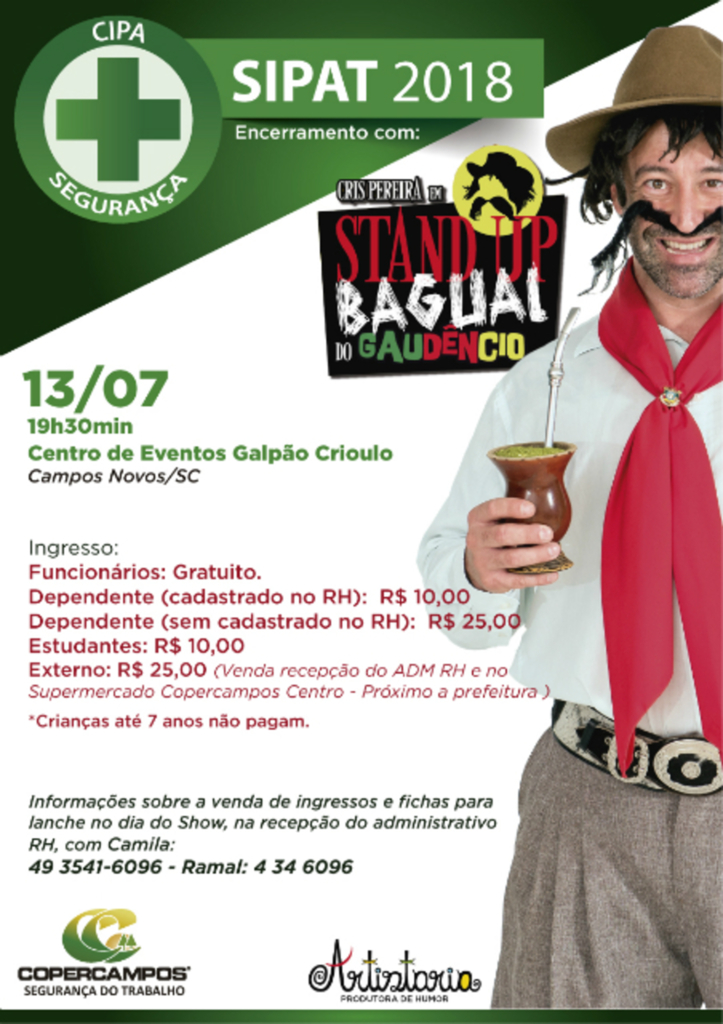 Copercampos traz para Campos Novos, Stand Up Bagual do Gaudêncio