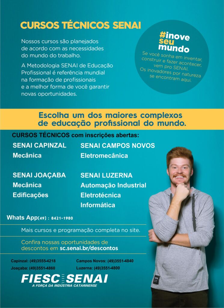 SENAI está com inscrições abertas