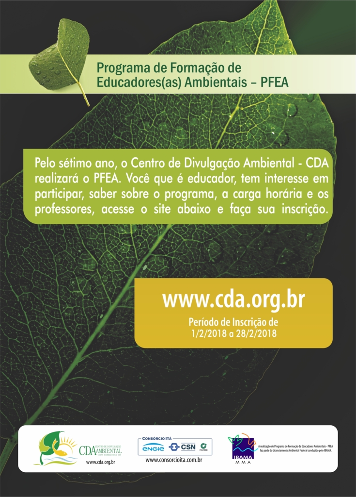 CDA promove sétima edição do Programa de Formação de Educadores Ambientais