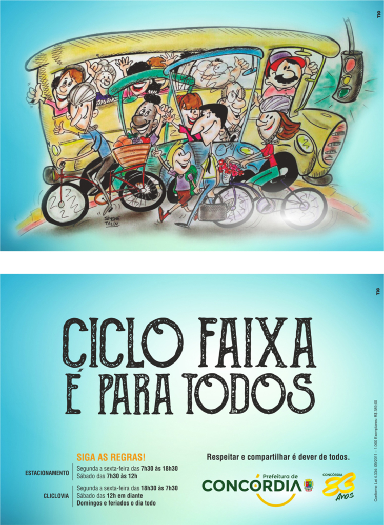 Conscientização de uso compartilhado da ciclo faixa começa em 1º de fevereiro