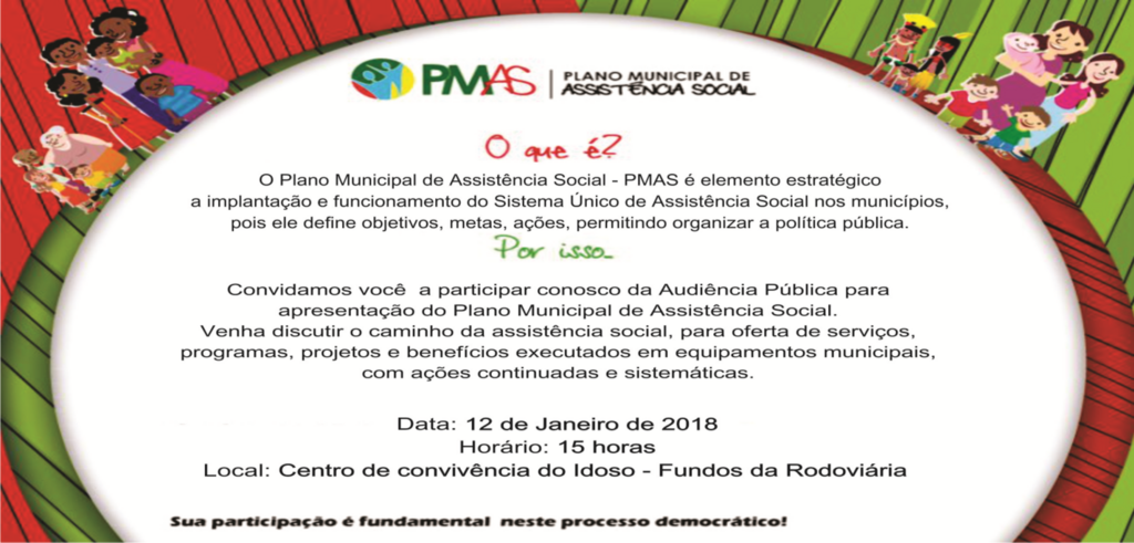 Secretaria apresentará o novo Plano Municipal de Assistência Social de Capinzal