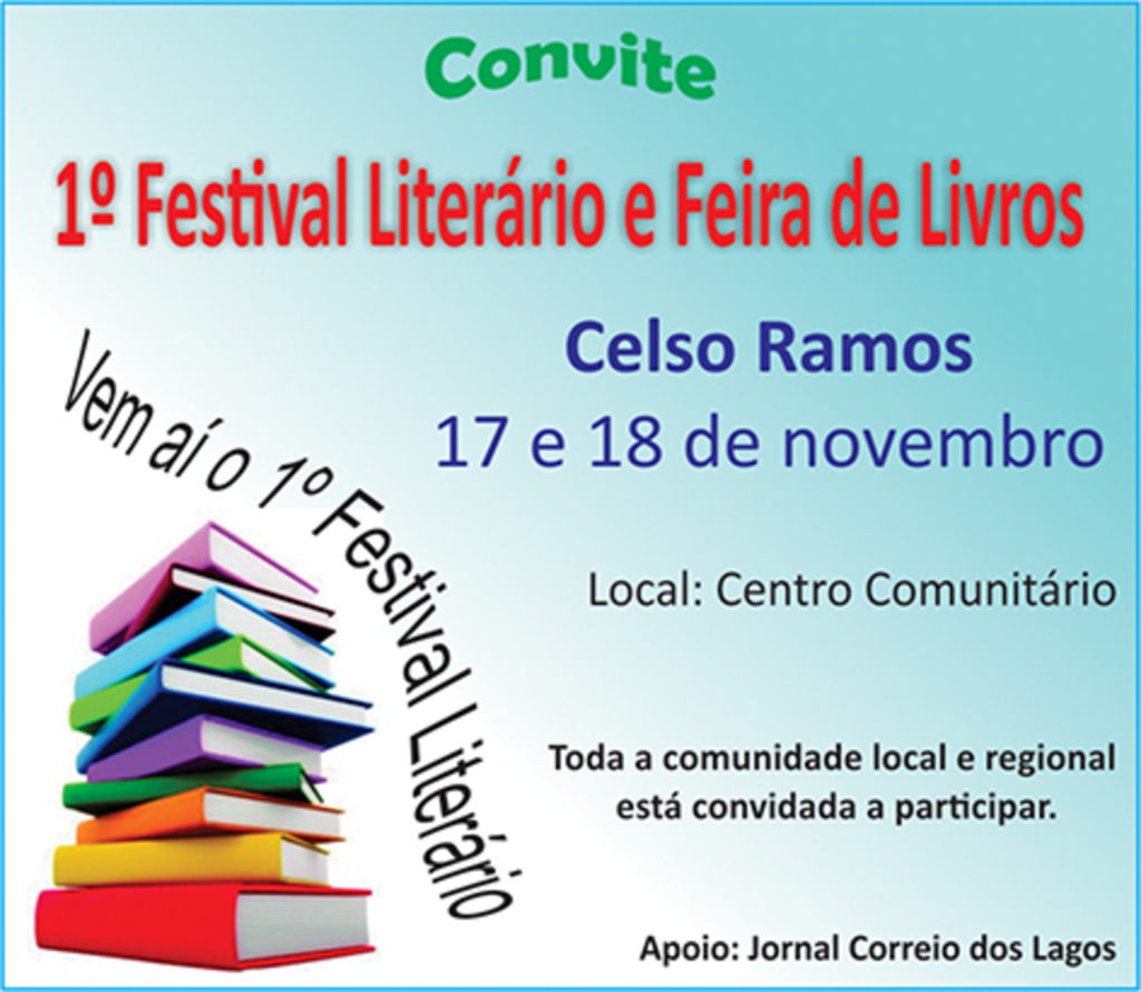 Celso Ramos receberá o 1º Festival Literário e Feira de Livros