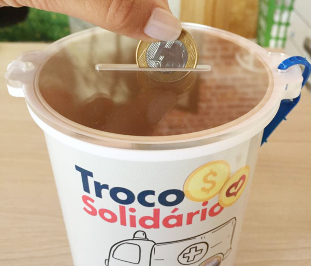 Primeira coleta da Campanha Troco Solidário  arrecadou R$ 1.237,25